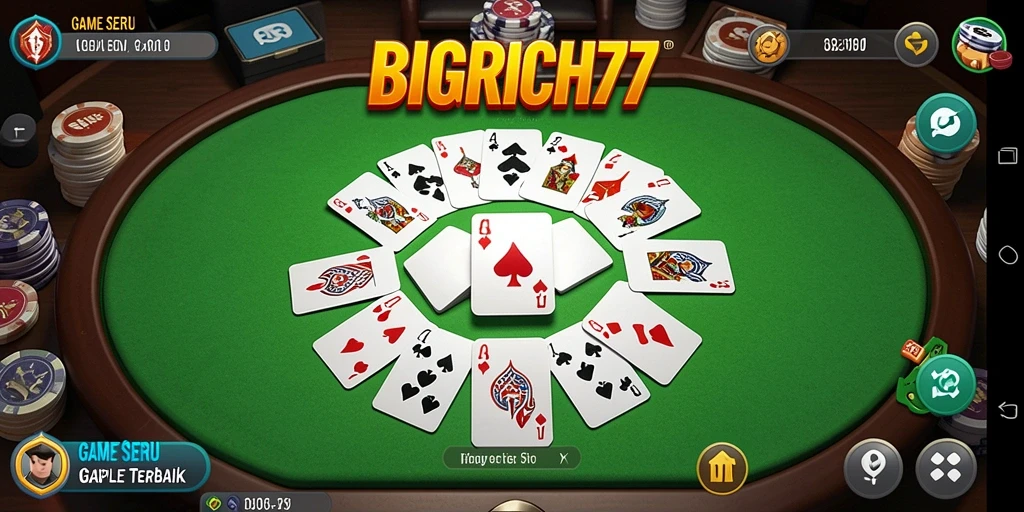 Screenshot gameplay <strong>BIGRICH77</strong> menunjukkan keseruan bermain Gaple.