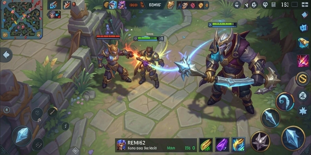 Tangkapan layar gameplay <strong>REMI62</strong> yang menampilkan pertempuran seru.