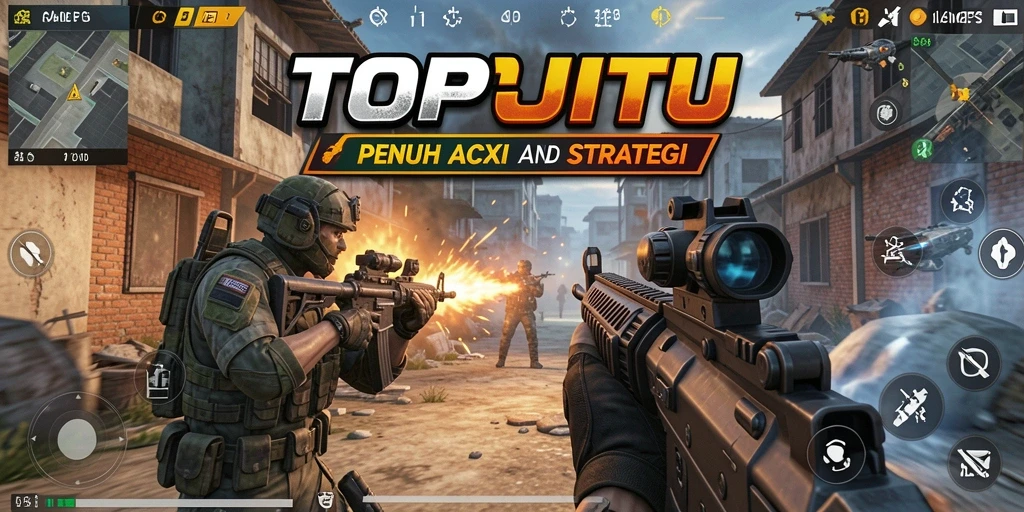 Gameplay menegangkan dalam <strong>TOPJITU</strong> dengan pertempuran FPS yang seru.